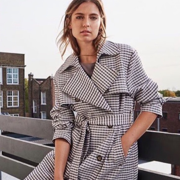 LAND’S END Women's Houndstooth Double-Breasted Wool Blend Coat - Picture 10 of 10